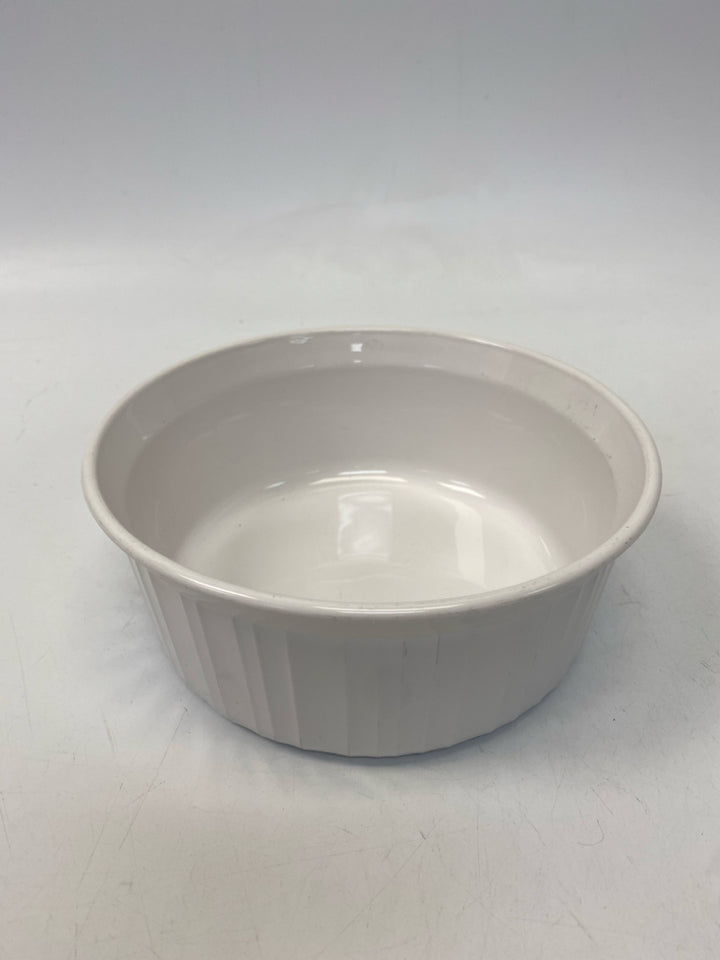 Corningware White Ribbed Ceramic Bakeware