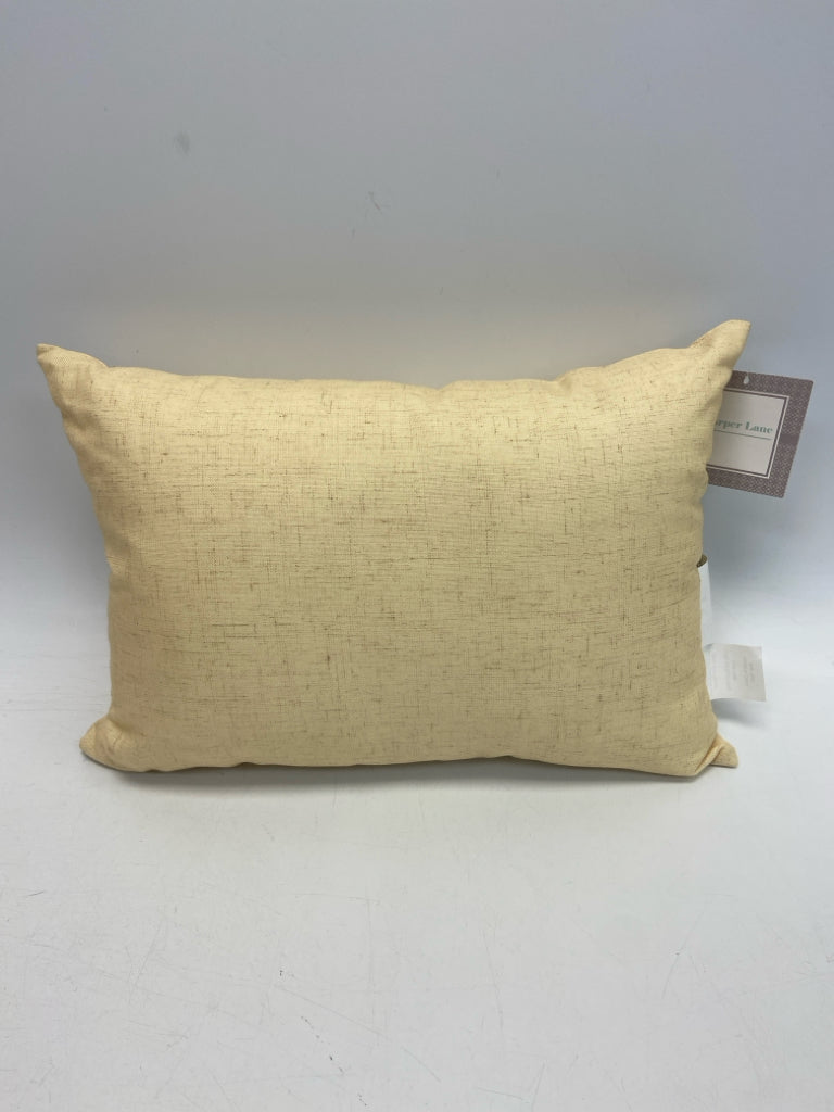 NWT Yellow Brown/Gold Bee Embroidered Pillow