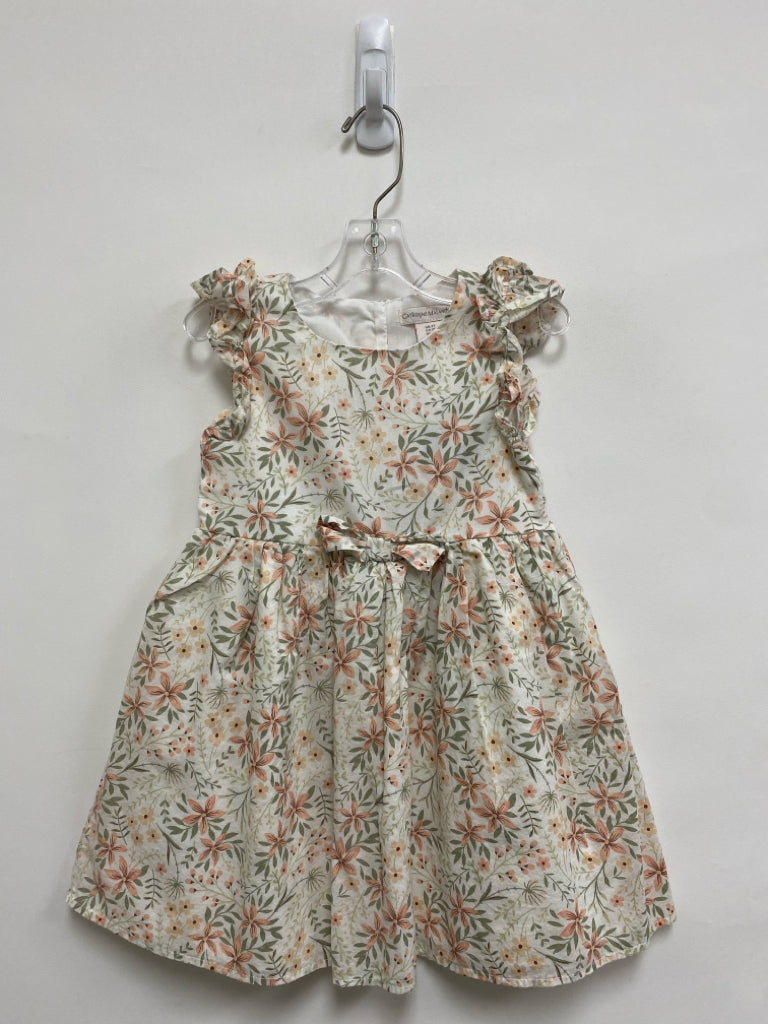 Catherine Malandrino SIZE 3T Cream Coral/Green Floral Sleeveless Girl&