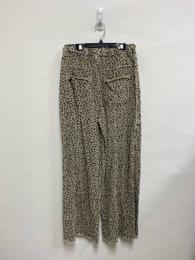 Easel Size M Taupe Black Animal Print Wide Leg Ladies Pants