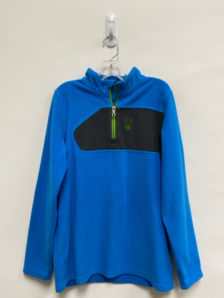 Spyder SIZE 14/16 Turq/Gray Quarter Zip Fleece Boy&