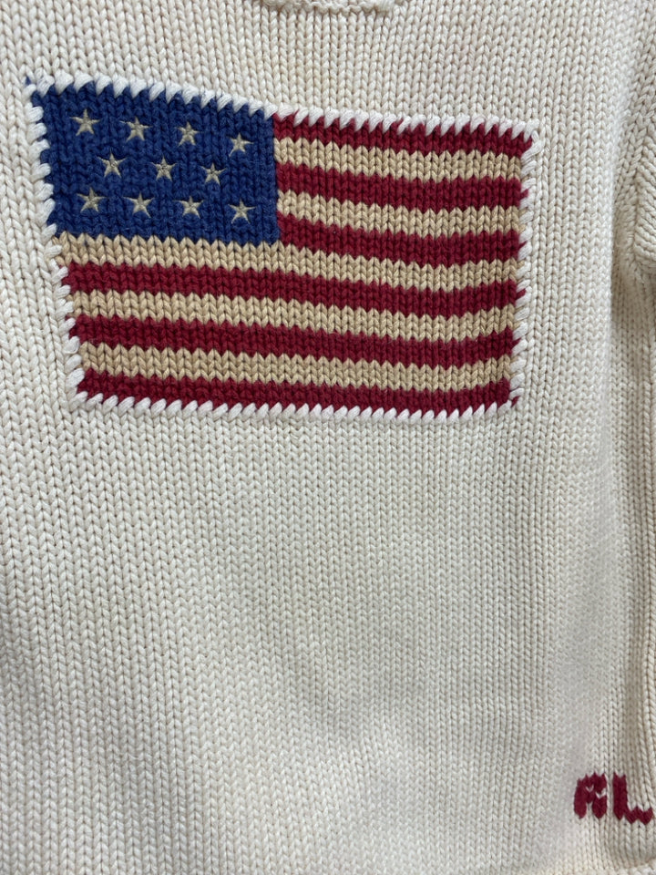 Ralph Lauren SIZE M Cream Red/Blue American Flag Girl&