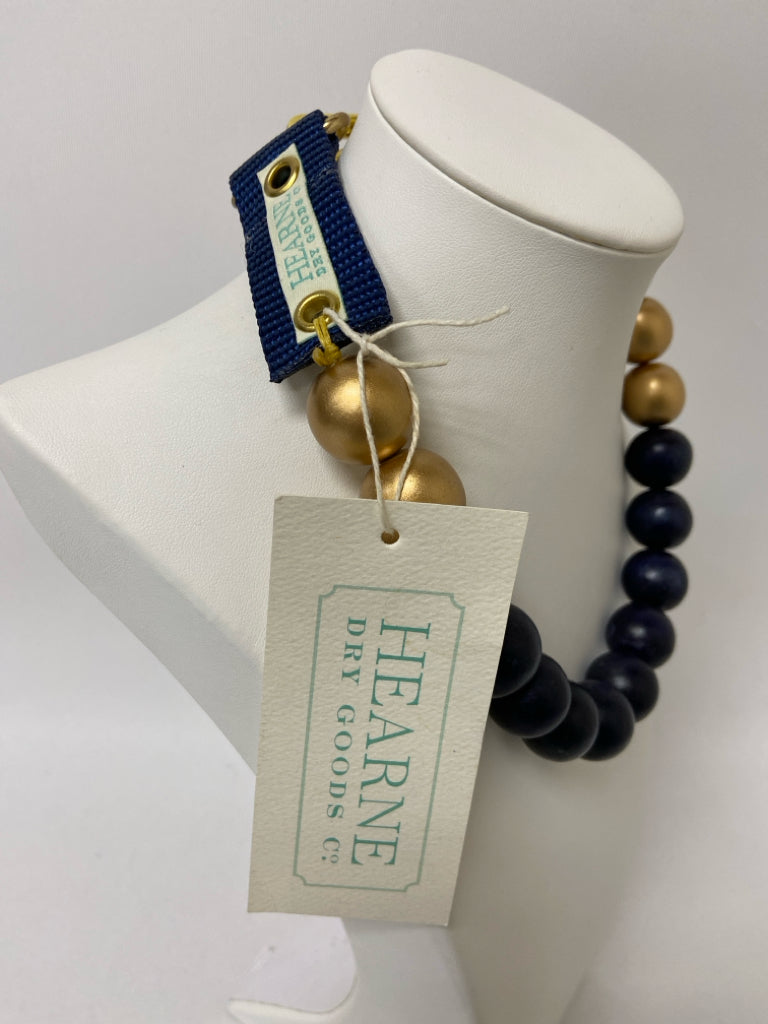 NWT Navy Gold Color Chunky Necklace