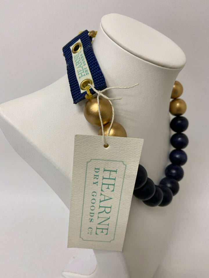 NWT Navy Gold Color Chunky Necklace