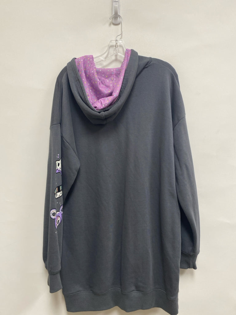 Size XL Gray Lavender Unicorn Hooded Ladies Lounge Dress