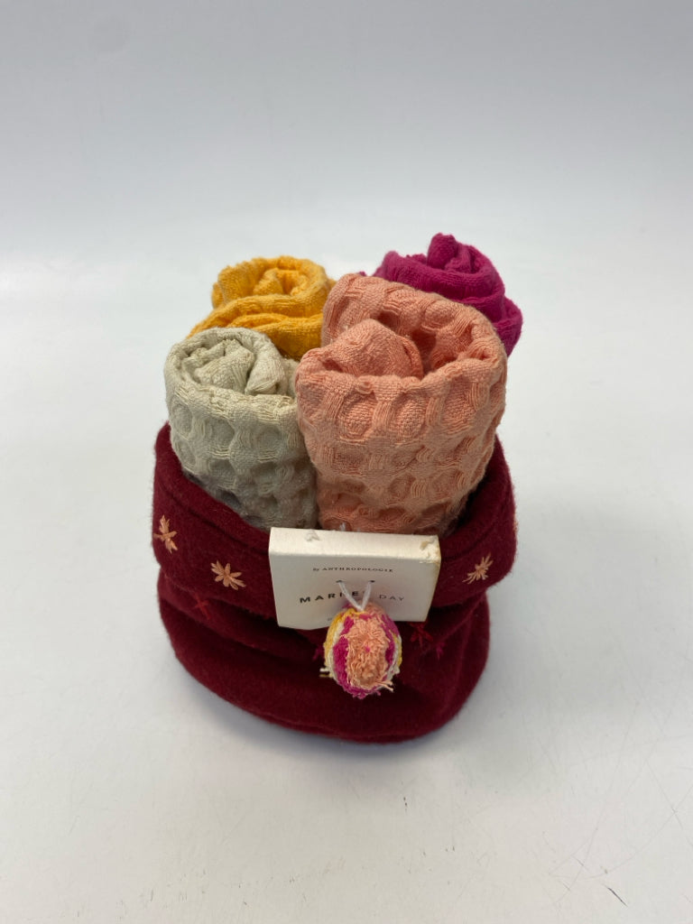 NEW/PKG Anthropologie Burgundy Multi Color Misc. Kitchen