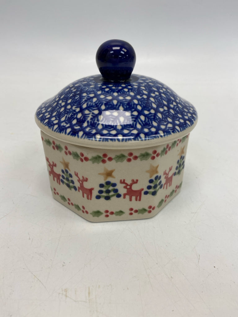 Boleslawiec Cream Blue/Multi Christmas