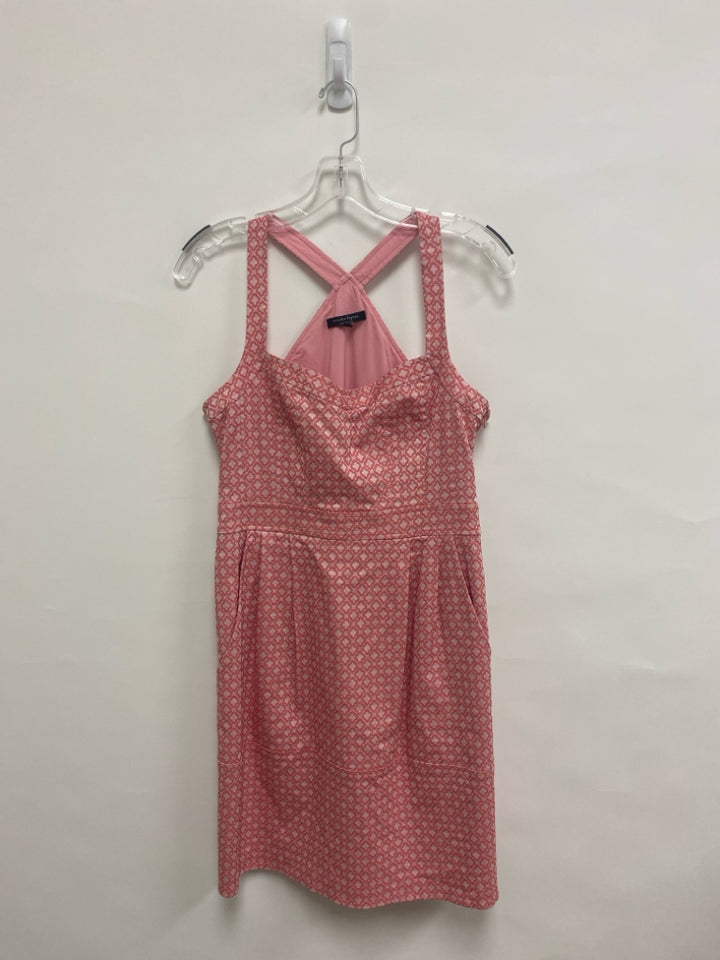 Nanette Lepore Size 10 Pink Coral Quatrefoil Sleeveless Ladies Dress