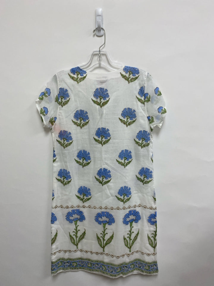 NWT bella tu Size XS White Blue/Green Flowers Ladies Dress