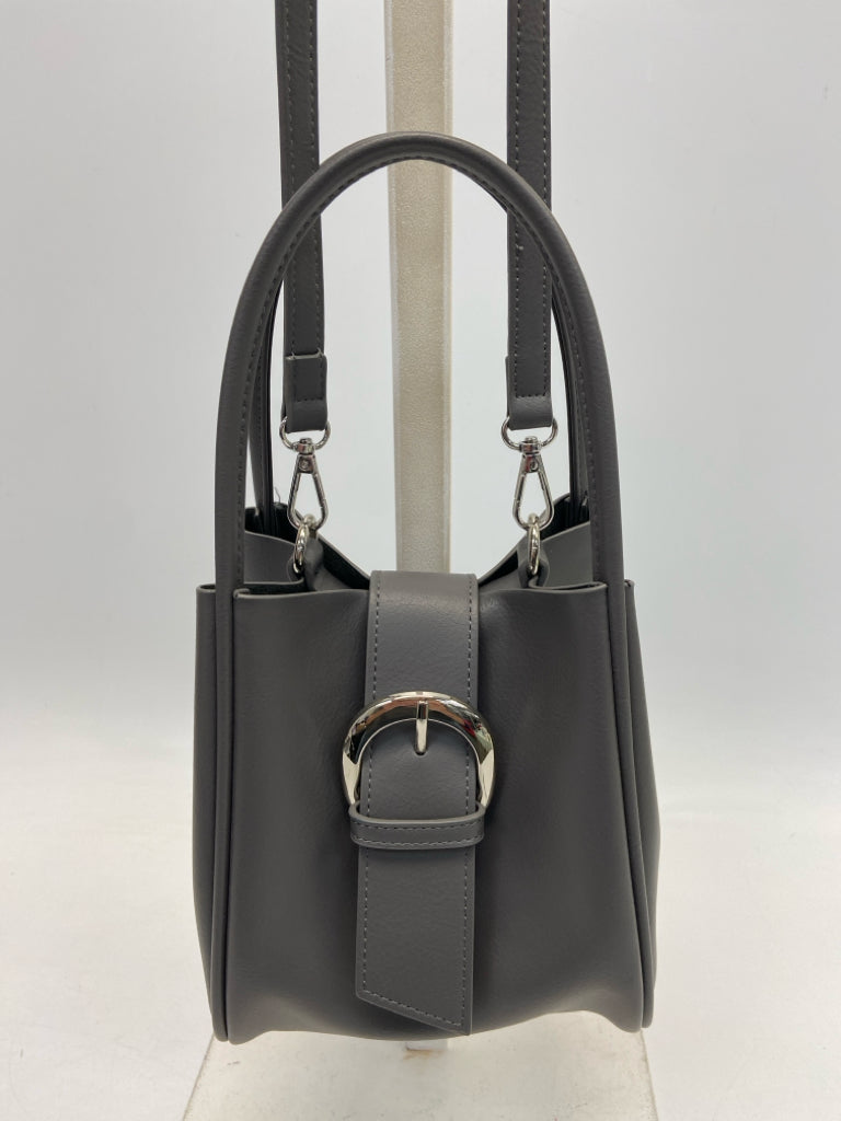 Anthropologie Dark Gray Silver Buckle(s) Handbag