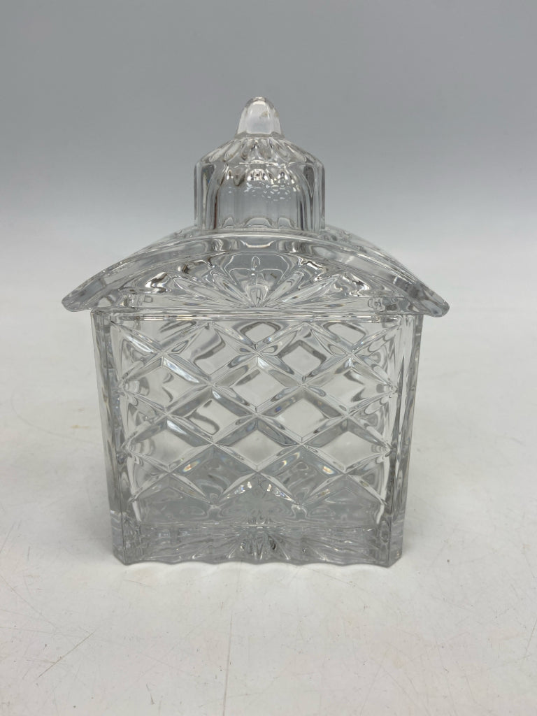 Gorham Clear Diamond Print Crystal Jar