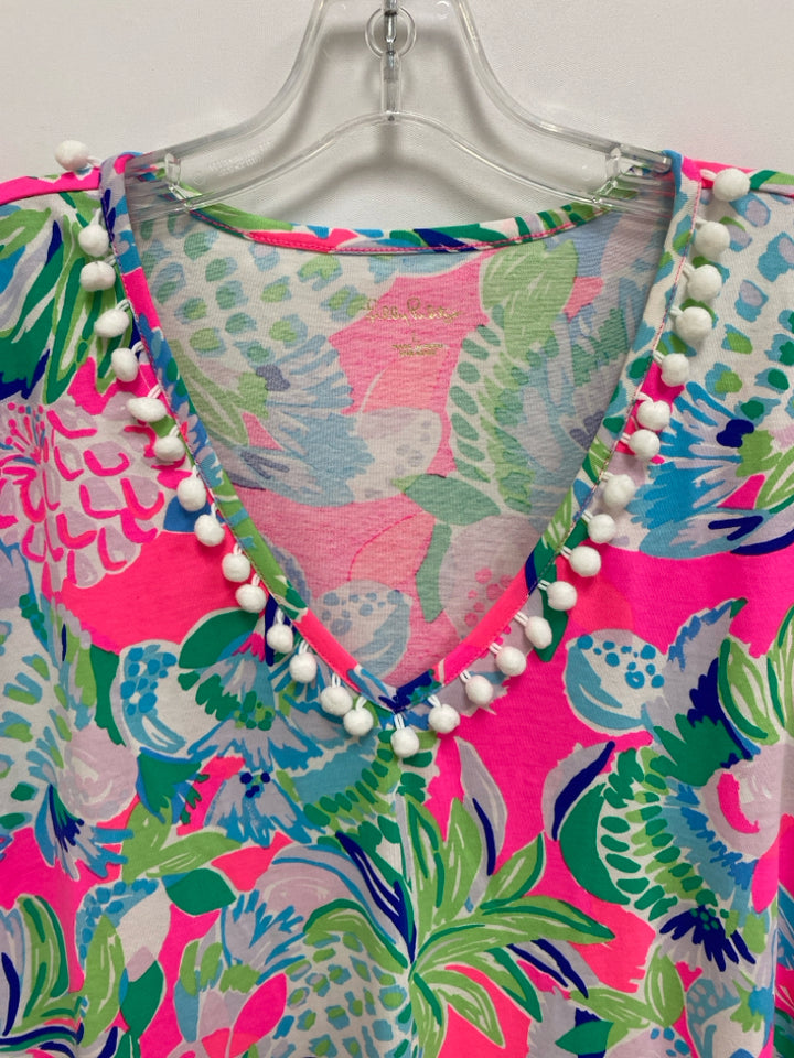 LILLY PULITZER Size L White Green/Pink Pineapples Ladies Dress