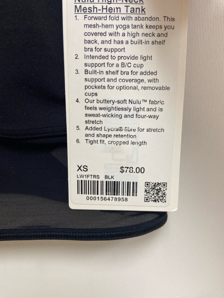 NWT Lululemon Size XS Black Athletic  Bra