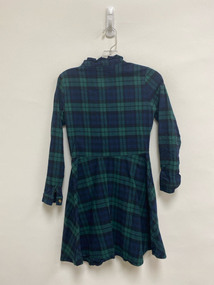 Kiel James Patrick SIZE 8 Green/Navy Plaid Long Sleeve Flannel Girl&