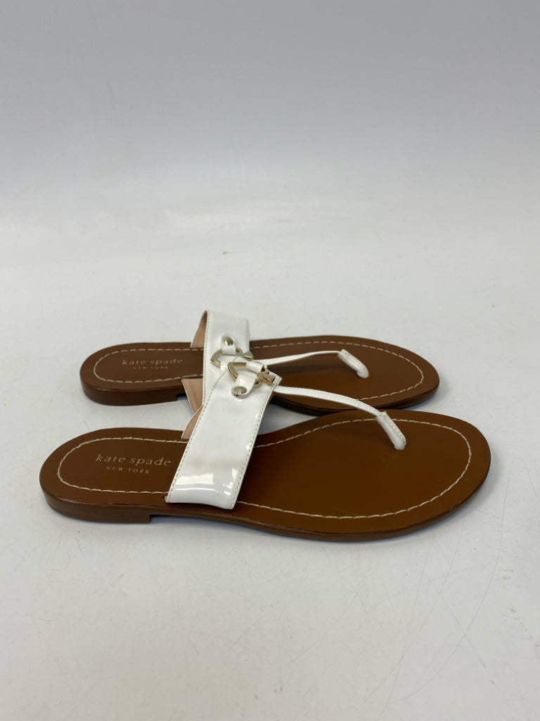 Kate Spade  Size 7 White Heart(s) Patent Sandals