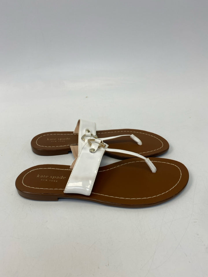 Kate Spade  Size 7 White Heart(s) Patent Sandals