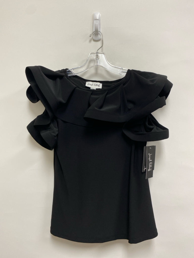 NWT joseph ribkoff Size 12 Black Ruffles Ladies Top