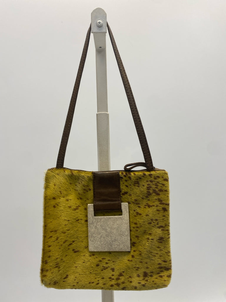 Gold Brown/Crm Animal Print Handbag
