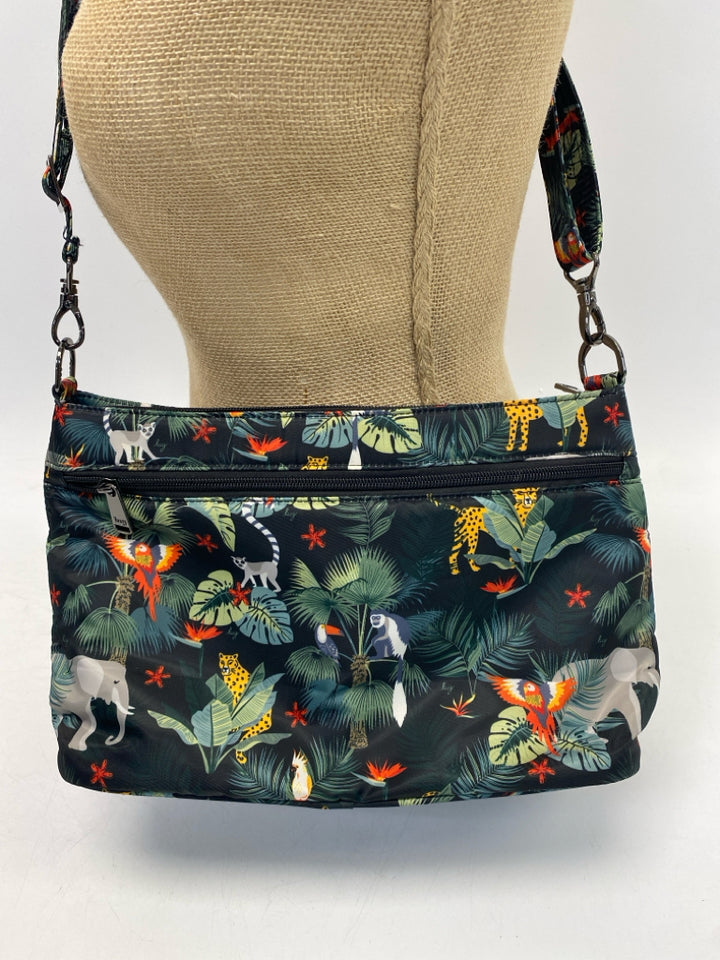 Lug Black Green/Multi Jungle Animal(s) Crossbody