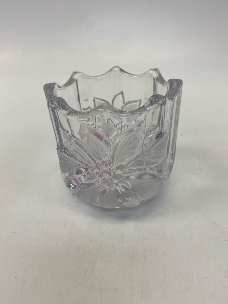 Clear Poinsettia Glass Christmas