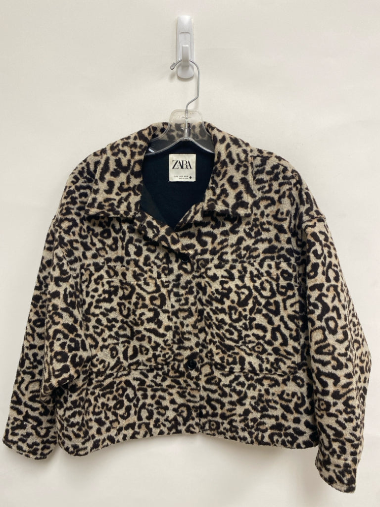 Zara Size S Beige Brown Animal Print Ladies Jacket
