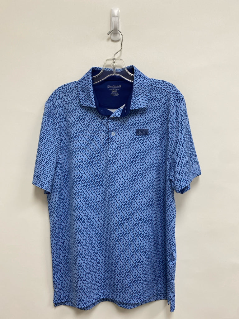 Size S Blue Navy Letters Polo Men&