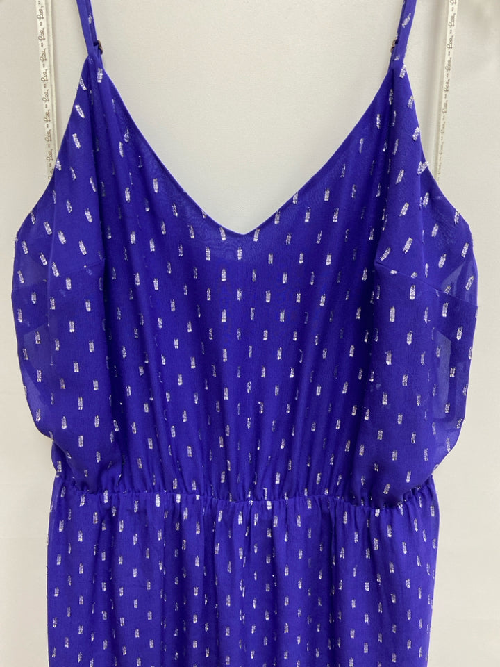LILLY PULITZER Size M Royal Blue Silver Lines Maxi Ladies Dress