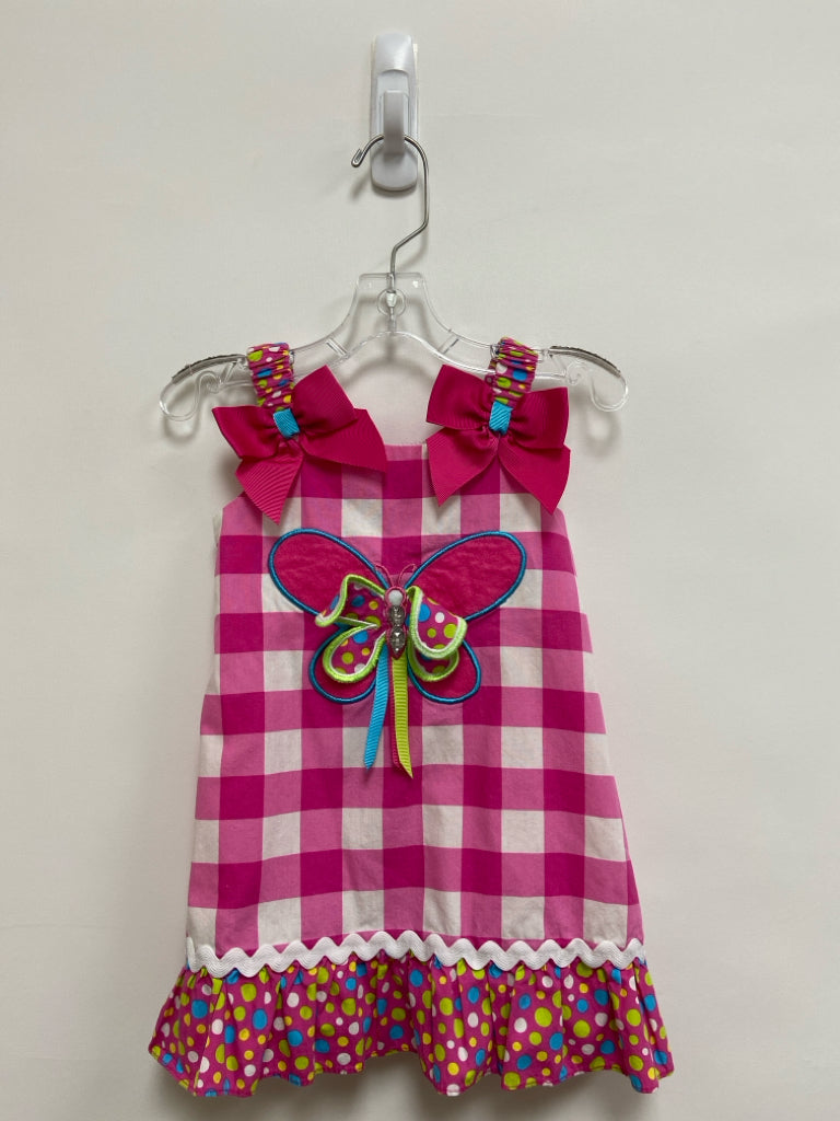 SIZE 2T Pink White/Green Checkered Girl&