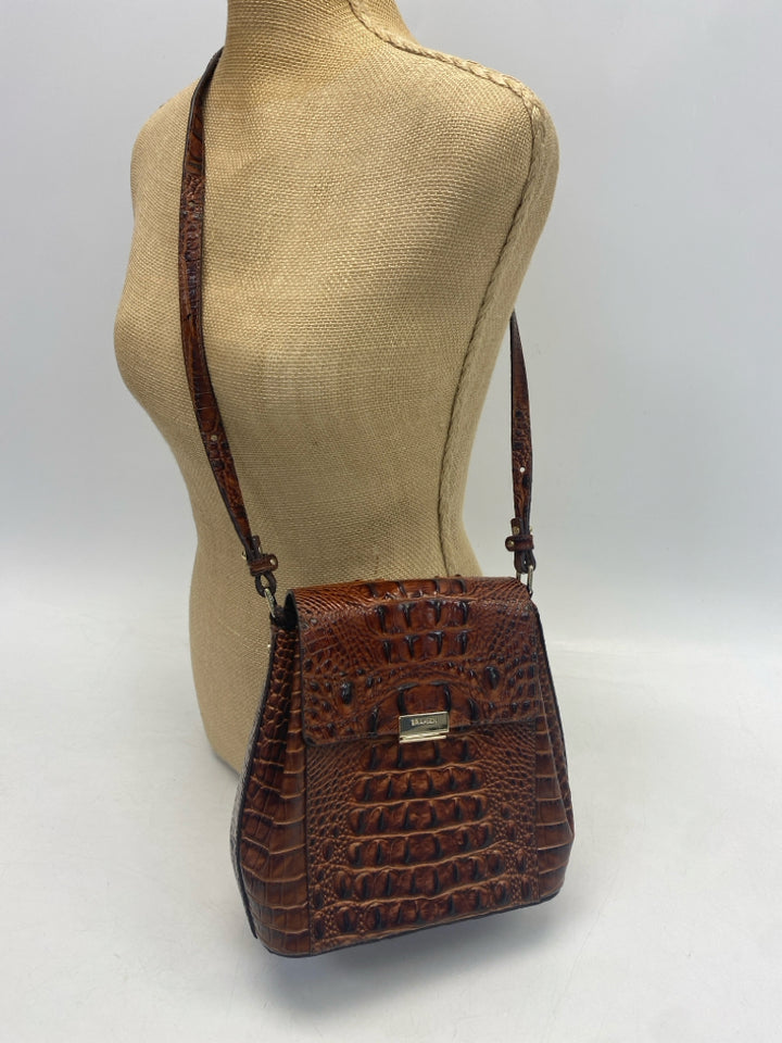 Brahmin Brown Embossed Crossbody