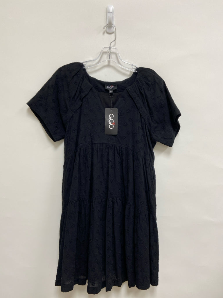 NWT GiGiO Size S Black Embroidered V Neck Ladies Dress
