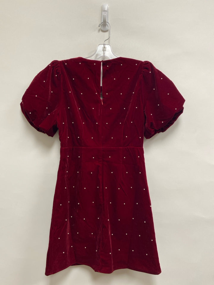 VICI Size S Burgundy Pearls Puff Sleeve Velour Ladies Dress