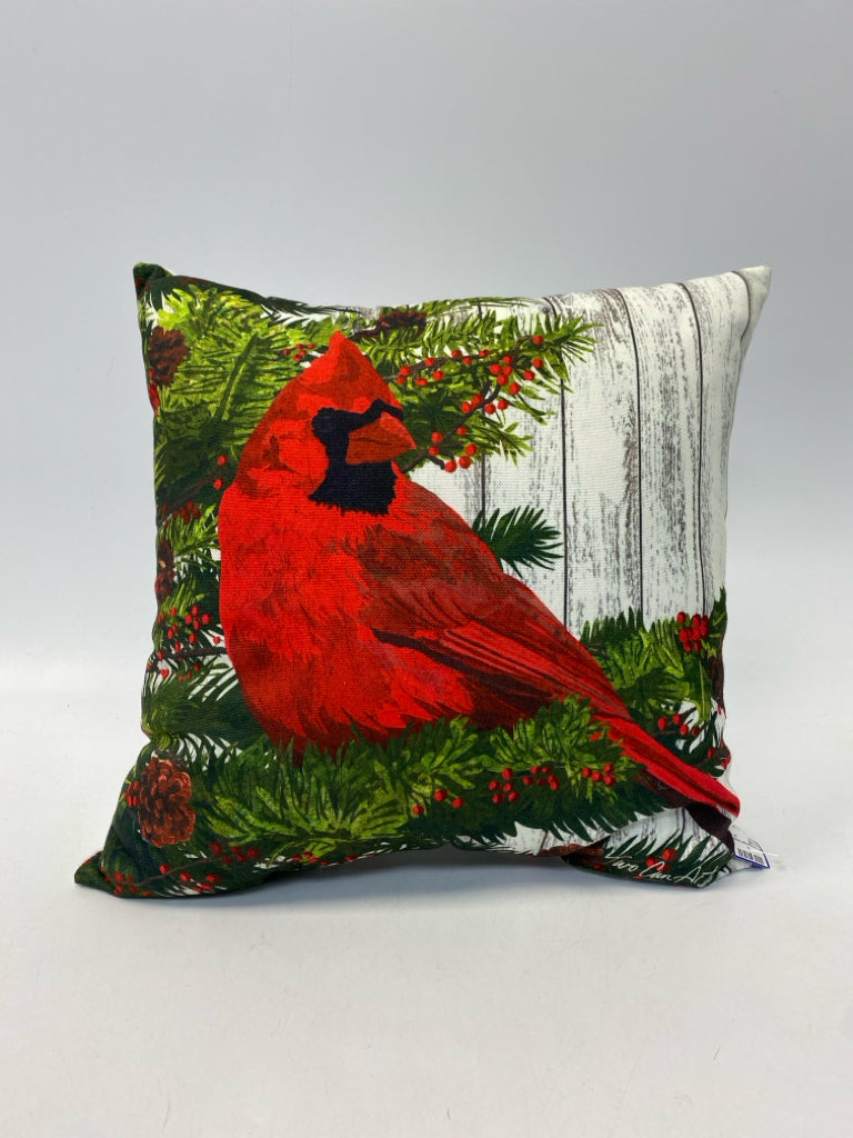 Green/White Red Cardinal Christmas