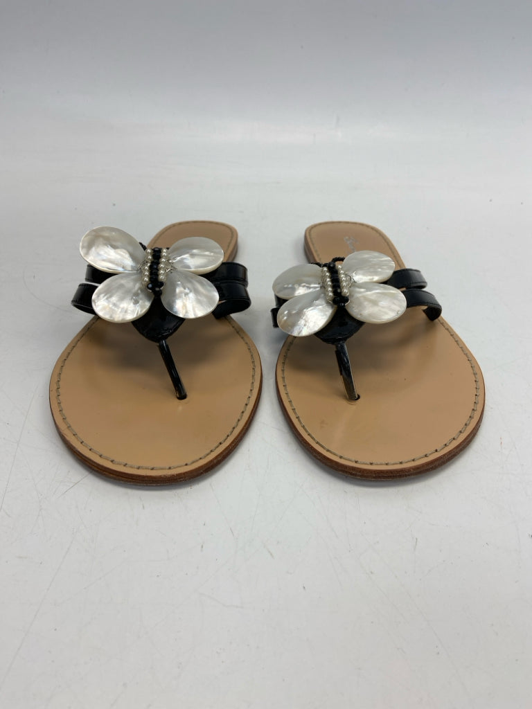 Beverly Feldman Size 9 Black Pearl Butterfly(s) Sandals