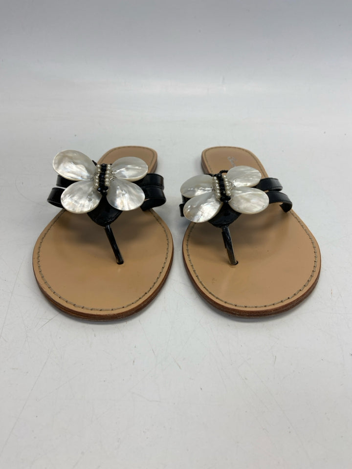 Beverly Feldman Size 9 Black Pearl Butterfly(s) Sandals