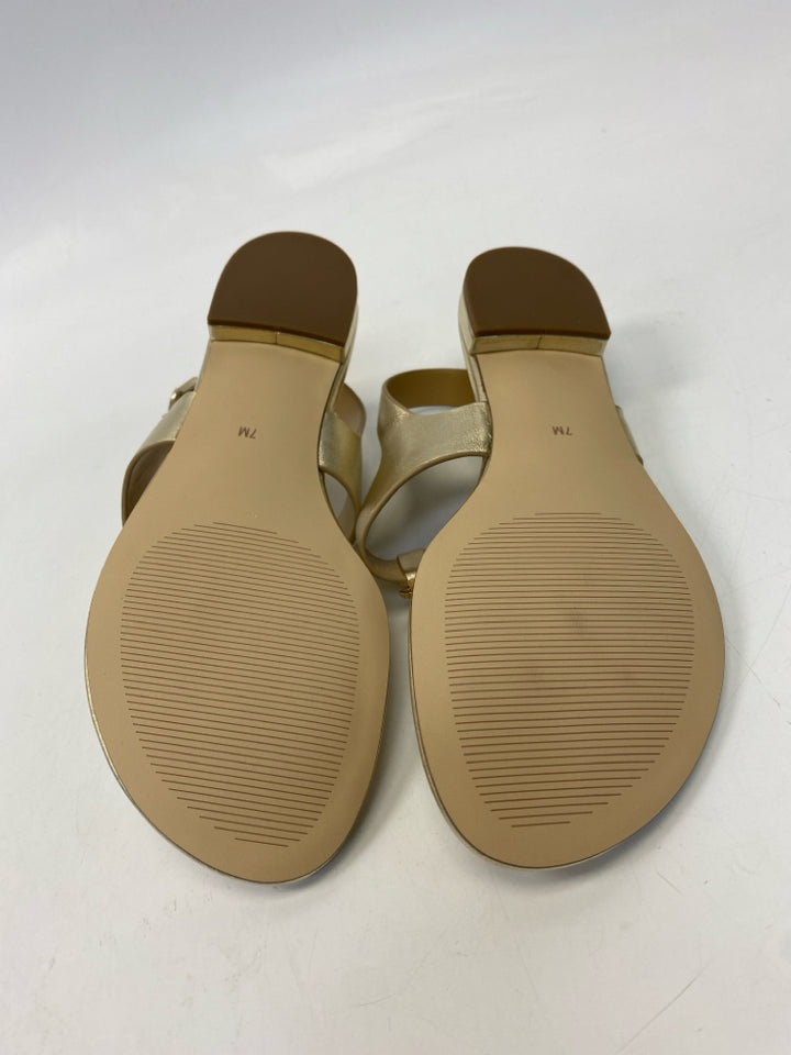 NWOT Talbots  Size 7 Gold Shell(s) Metallic Sandals