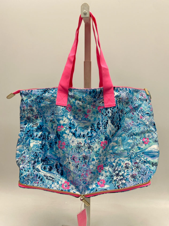 NWT LILLY PULITZER Blue Multi-Color Tote Bag