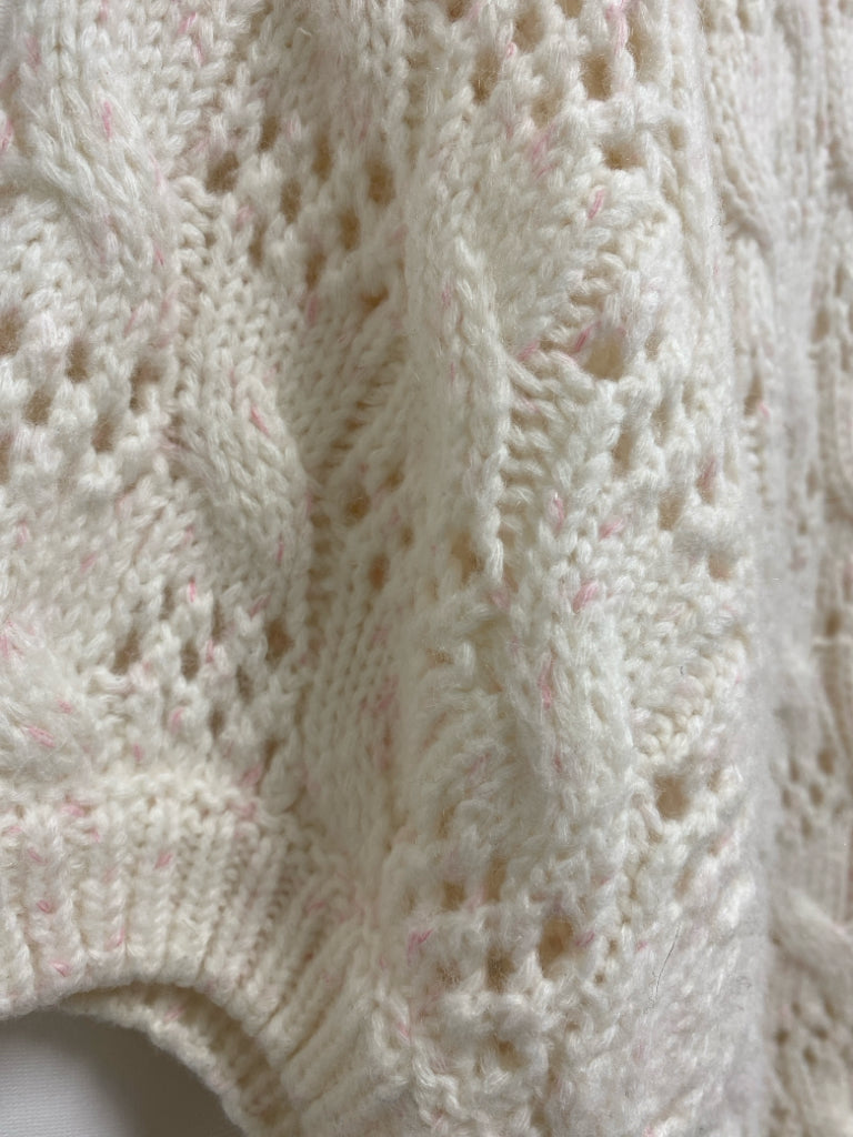 Saltwater Luxe Size M Cream Short Sleeve Ladies Sweater