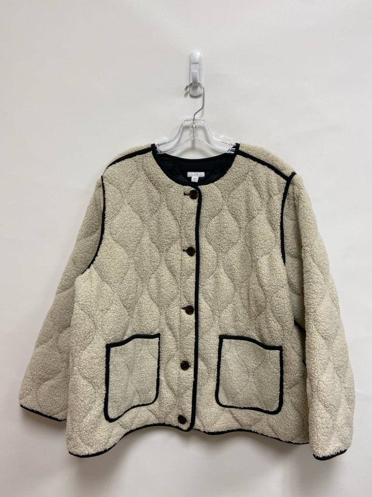 J Jill Size 2X Cream Black Boucle Plus Size Jacket