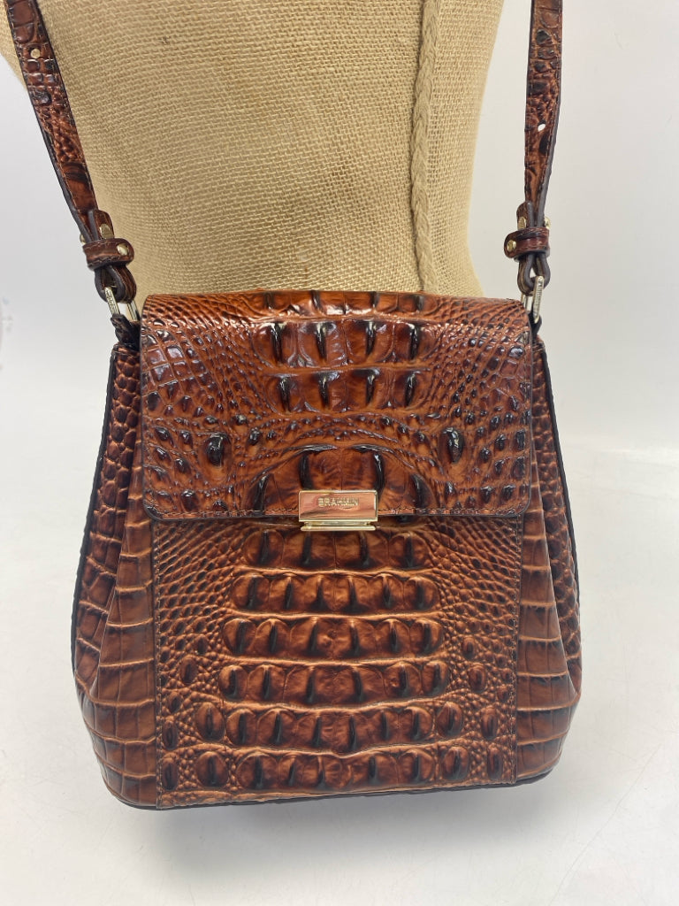 Brahmin Brown Embossed Crossbody