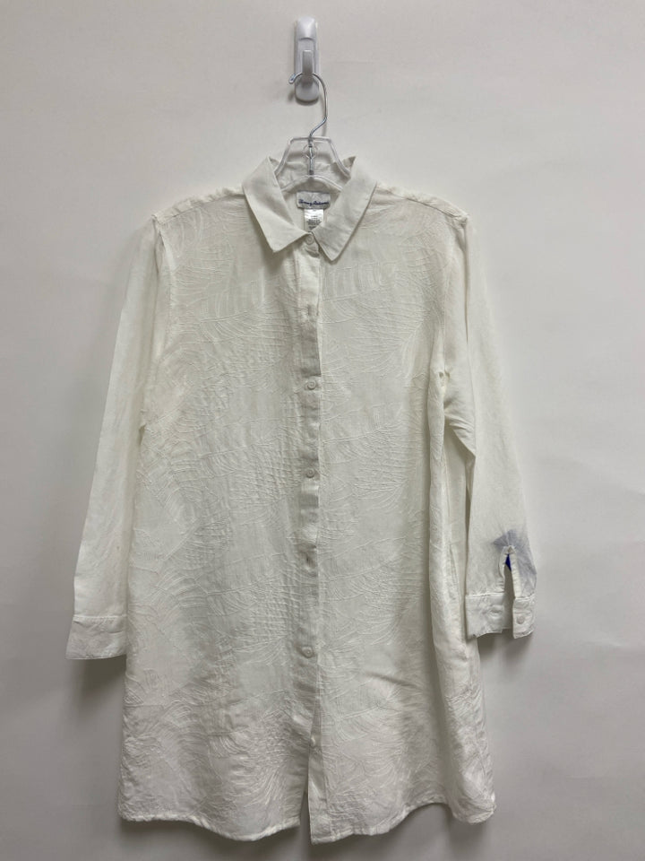 Tommy Bahama Size XS White Embroidered Button Up Ladies Dress