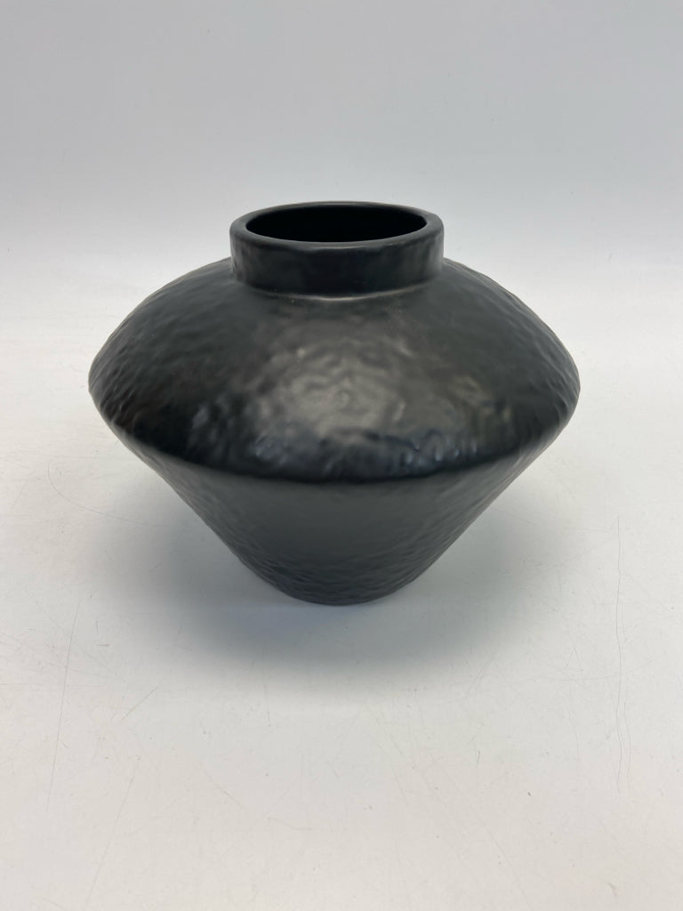 Threshold Black Hammered Ceramic Vase