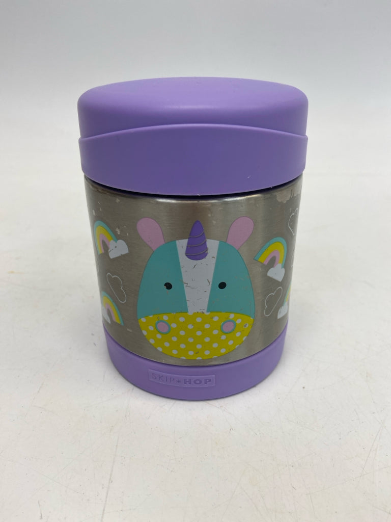 Silver Purple Unicorn Metal Tumbler