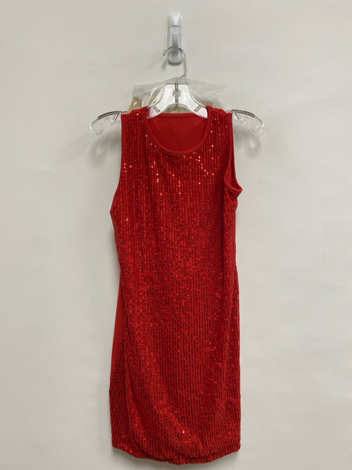 SIZE 10 Red Sequined Sleeveless Girl&