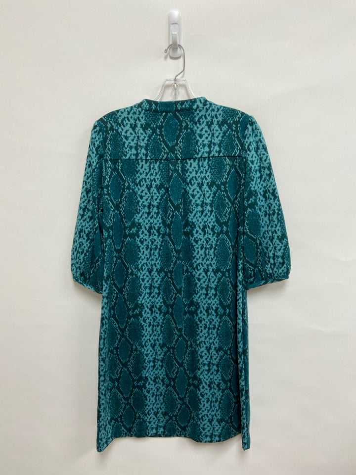 Tyler Boe Size M Dark Teal Blue Blue Snake Print Ladies Dress