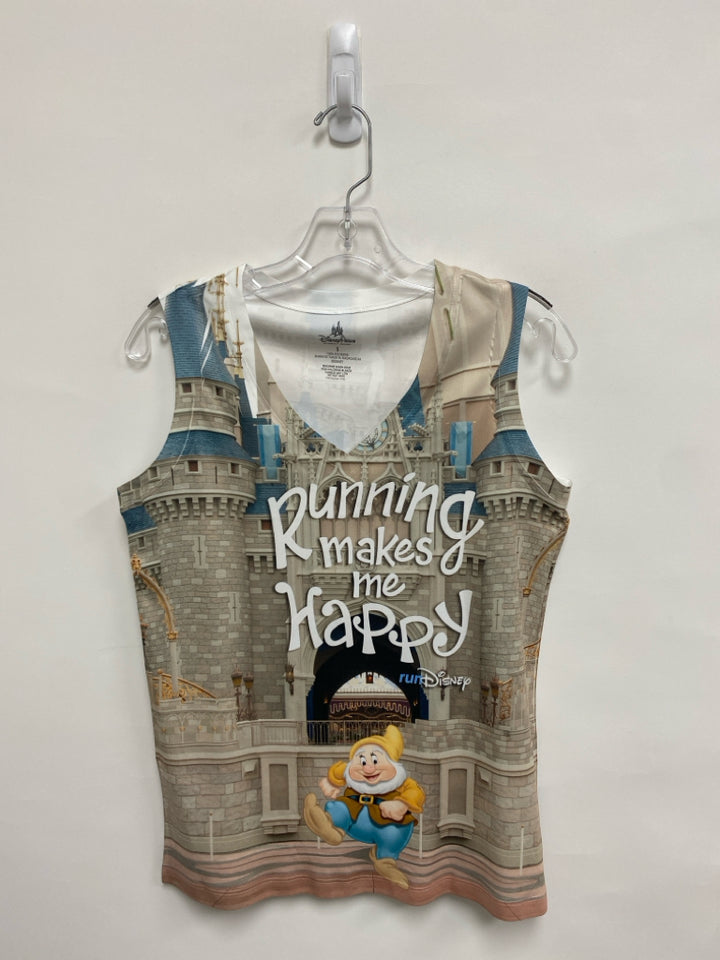 Disney Size S Beige White/Multi Tank Athletic Top