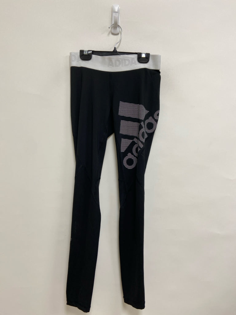 Adidas Size S Black Gray Logo Athletic Leggings