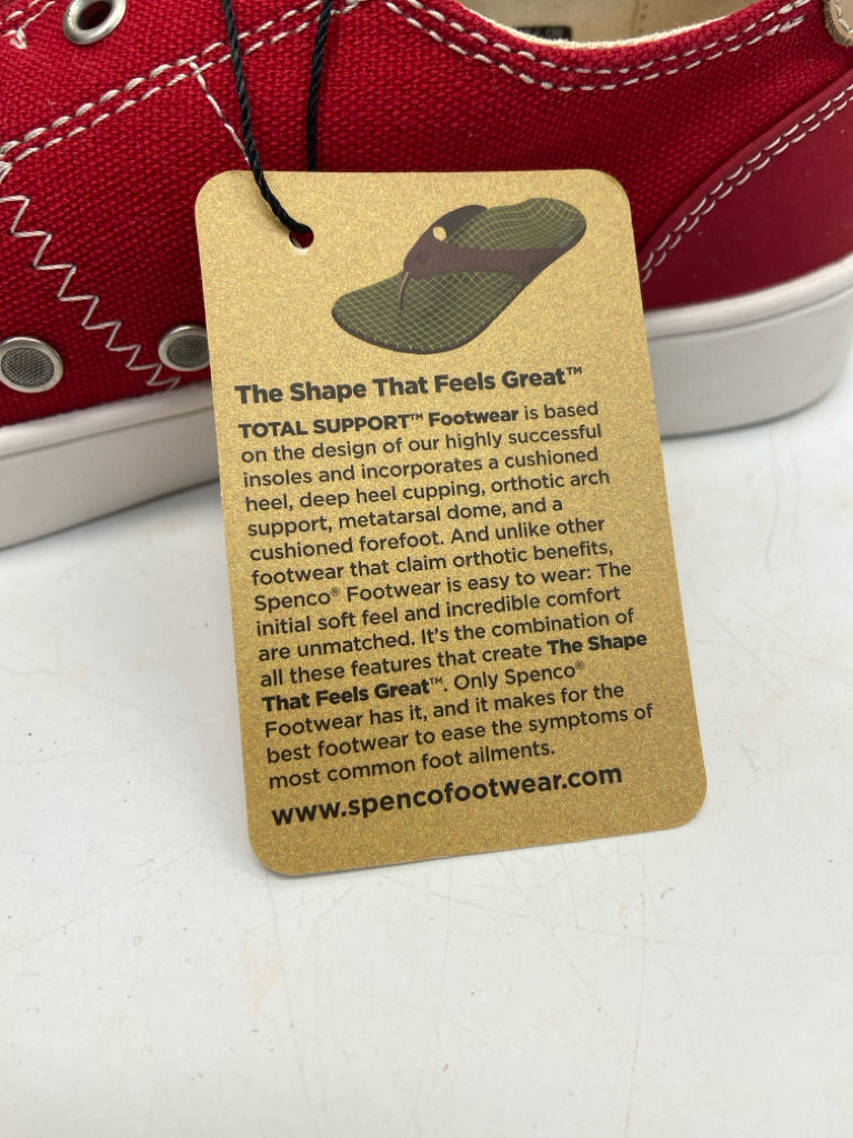 Spenco  Size 7 Red White Fabric Sneakers