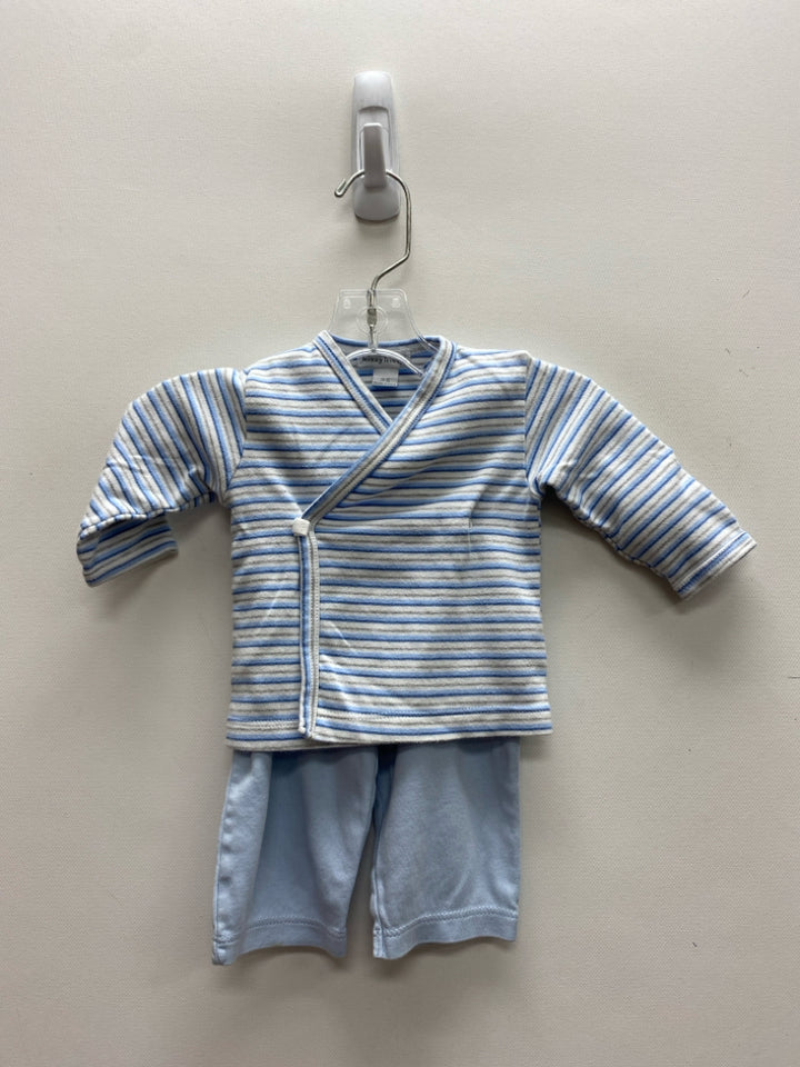 Kissy Kissy SIZE 3-6M Powder Blue White/Gray Stripes Boy&