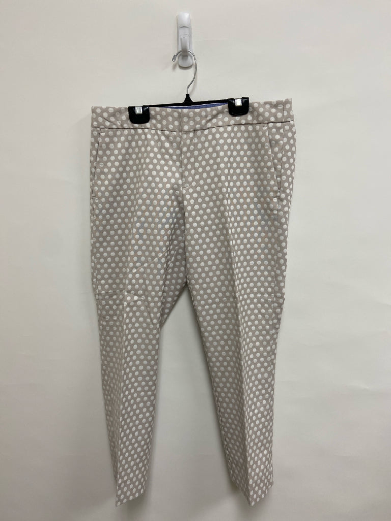 Banana Republic Size 10 Beige White Polka Dot Cropped Ladies Pants