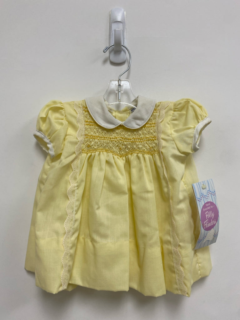 NWT Polly Flinders SIZE 3-6M Yellow White Embroidered Girl&